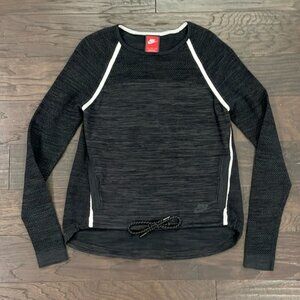 Nike Women’s Sweater Size Small Black/Gray w/Mesh and Drawstring Waist